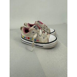 Converse Girls Toddler Floral Daisy Embroidered Tennis Shoes Size 5